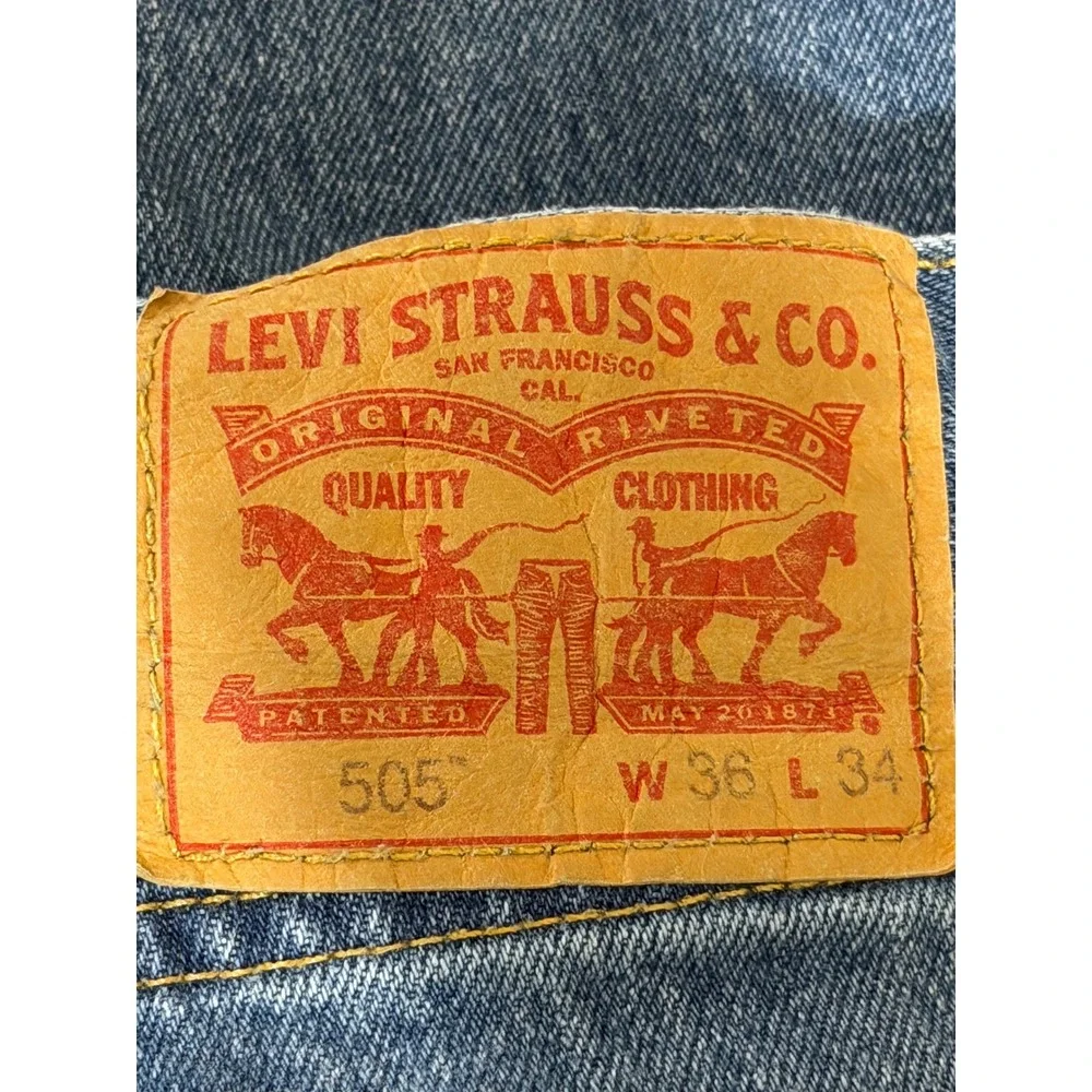Levi's 505 Regular Fit Straight Leg Men's Blue Denim Jeans W36 L34 Normcore